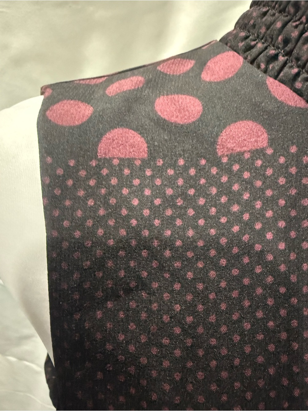 Who What Wear Black Midi Dress with Burgundy Dot Print - Picture 3 of 5
